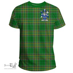 Irish Lees or McAleese Coat of Arms Family Crest Ireland T Shirt Irish National Tartan Irish County T Shirts