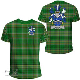 Irish Lees or McAleese Coat of Arms Family Crest Ireland T Shirt Irish National Tartan Irish County T Shirts