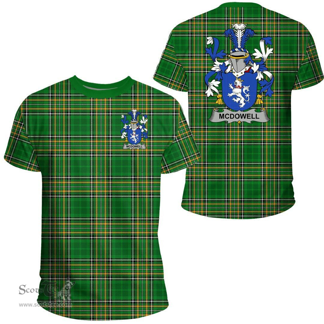 Irish McDowell Coat of Arms Family Crest Ireland T Shirt Irish National Tartan Irish County T Shirts