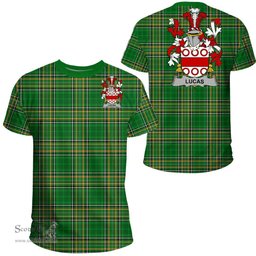 Irish Lucas or Luke Coat of Arms Family Crest Ireland T Shirt Irish National Tartan Irish County T Shirts