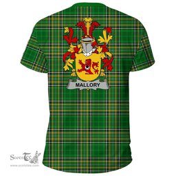 Irish Mallory Coat of Arms Family Crest Ireland T Shirt Irish National Tartan Irish County T Shirts
