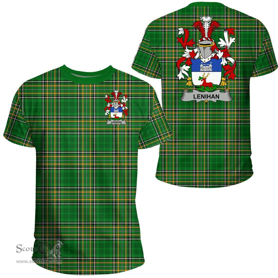 Irish Lenihan or O'Lenaghan Coat of Arms Family Crest Ireland T Shirt Irish National Tartan Irish County T Shirts