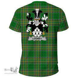 Irish Looney or O'Lunney Coat of Arms Family Crest Ireland T Shirt Irish National Tartan Irish County T Shirts
