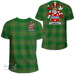 Irish Lindsey Coat of Arms Family Crest Ireland T Shirt Irish National Tartan Irish County T Shirts