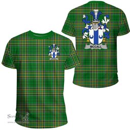 Irish McCall Coat of Arms Family Crest Ireland T Shirt Irish National Tartan Irish County T Shirts