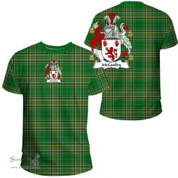 Irish McCauley Coat of Arms Family Crest Ireland T Shirt Irish National Tartan Irish County T Shirts