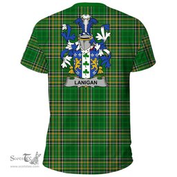 Irish Lanigan or O'Lenigan Coat of Arms Family Crest Ireland T Shirt Irish National Tartan Irish County T Shirts