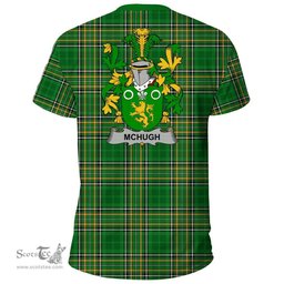 Irish McHugh or MacHugh Coat of Arms Family Crest Ireland T Shirt Irish National Tartan Irish County T Shirts
