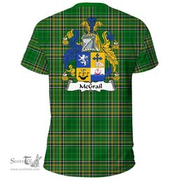 Irish McGrail Coat of Arms Family Crest Ireland T Shirt Irish National Tartan Irish County T Shirts