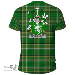 Irish McGlinchy or McGlinchey Coat of Arms Family Crest Ireland T Shirt Irish National Tartan Irish County T Shirts