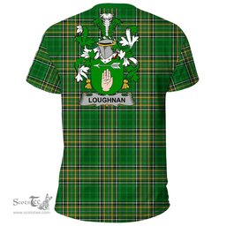 Irish Loughnan or O'Loughnan Coat of Arms Family Crest Ireland T Shirt Irish National Tartan Irish County T Shirts