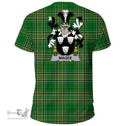 Irish Magee or McGee Coat of Arms Family Crest Ireland T Shirt Irish National Tartan Irish County T Shirts