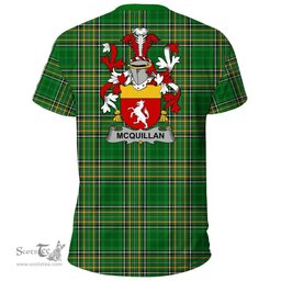 Irish McQuillan Coat of Arms Family Crest Ireland T Shirt Irish National Tartan Irish County T Shirts