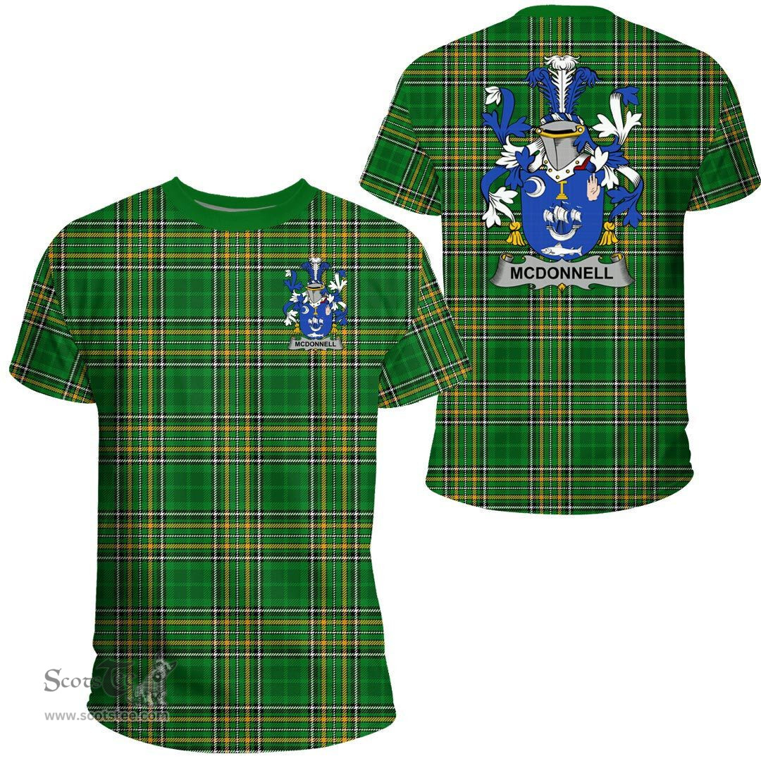 Irish McDonnell Coat of Arms Family Crest Ireland T Shirt Irish National Tartan Irish County T Shirts
