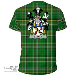 Irish Steele Coat of Arms Family Crest Ireland T Shirt Irish National Tartan Irish County T Shirts