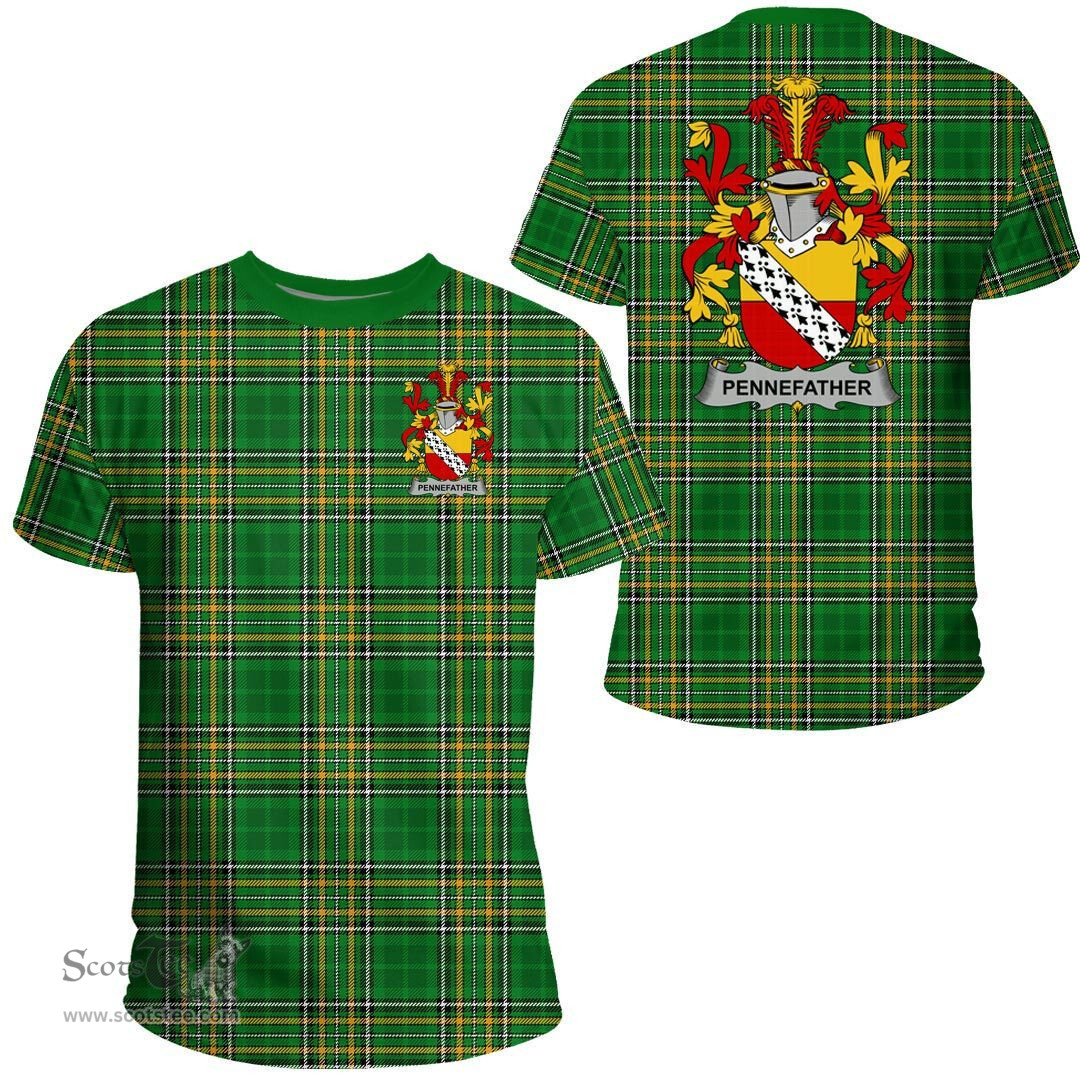 Irish Pennefather Coat of Arms Family Crest Ireland T Shirt Irish National Tartan Irish County T Shirts