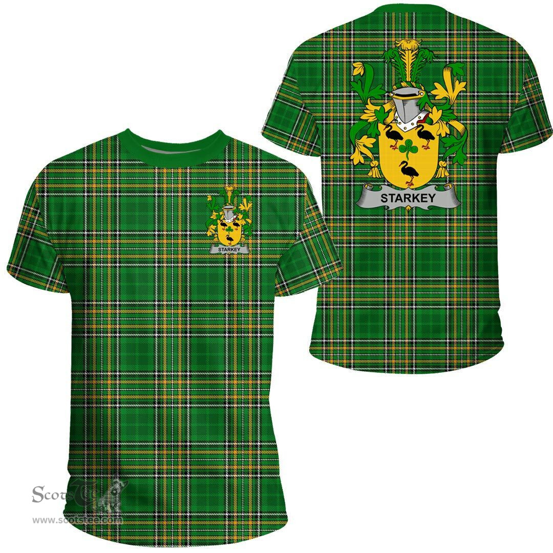 Irish Starkey Coat of Arms Family Crest Ireland T Shirt Irish National Tartan Irish County T Shirts