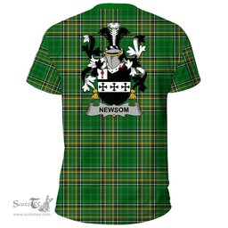 Irish Newsom or Newsam Coat of Arms Family Crest Ireland T Shirt Irish National Tartan Irish County T Shirts