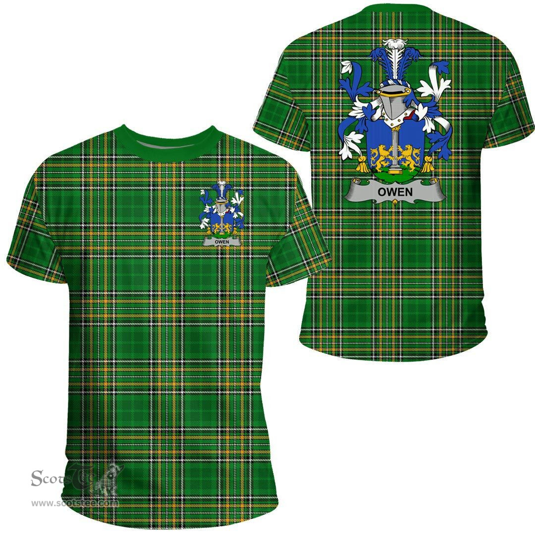 Irish Owen Coat of Arms Family Crest Ireland T Shirt Irish National Tartan Irish County T Shirts