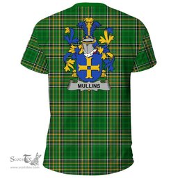 Irish Mullins or O'Mullins Coat of Arms Family Crest Ireland T Shirt Irish National Tartan Irish County T Shirts