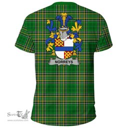 Irish Norreys Coat of Arms Family Crest Ireland T Shirt Irish National Tartan Irish County T Shirts