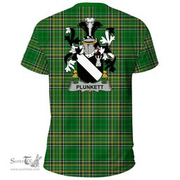 Irish Plunkett Coat of Arms Family Crest Ireland T Shirt Irish National Tartan Irish County T Shirts