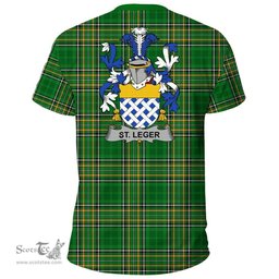 Irish St.Leger Coat of Arms Family Crest Ireland T Shirt Irish National Tartan Irish County T Shirts