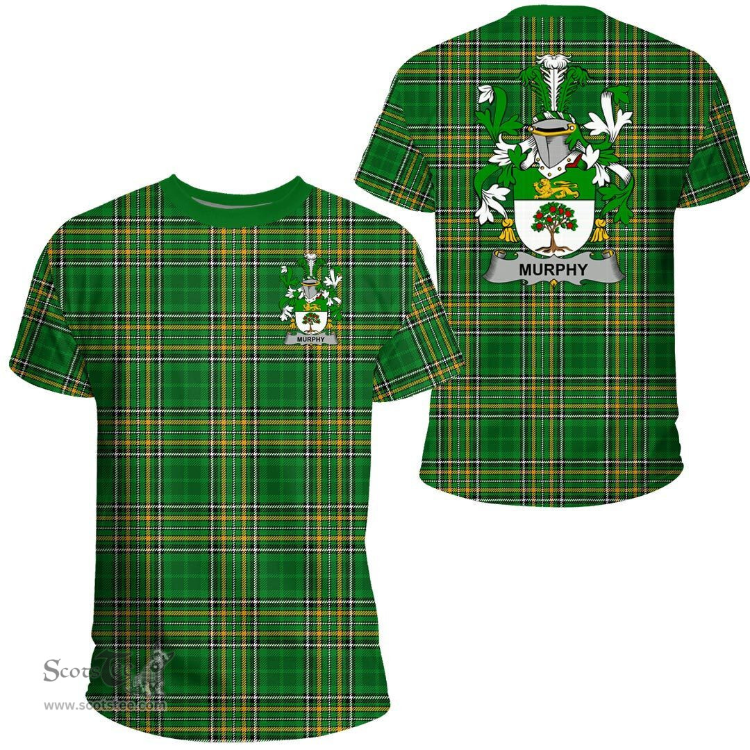 Irish Murphy (Wexford) Coat of Arms Family Crest Ireland T Shirt Irish National Tartan Irish County T Shirts