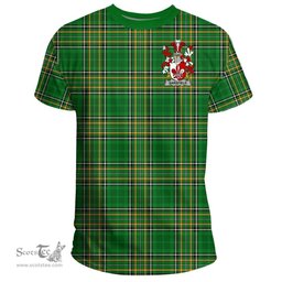 Irish Sarsfield Coat of Arms Family Crest Ireland T Shirt Irish National Tartan Irish County T Shirts