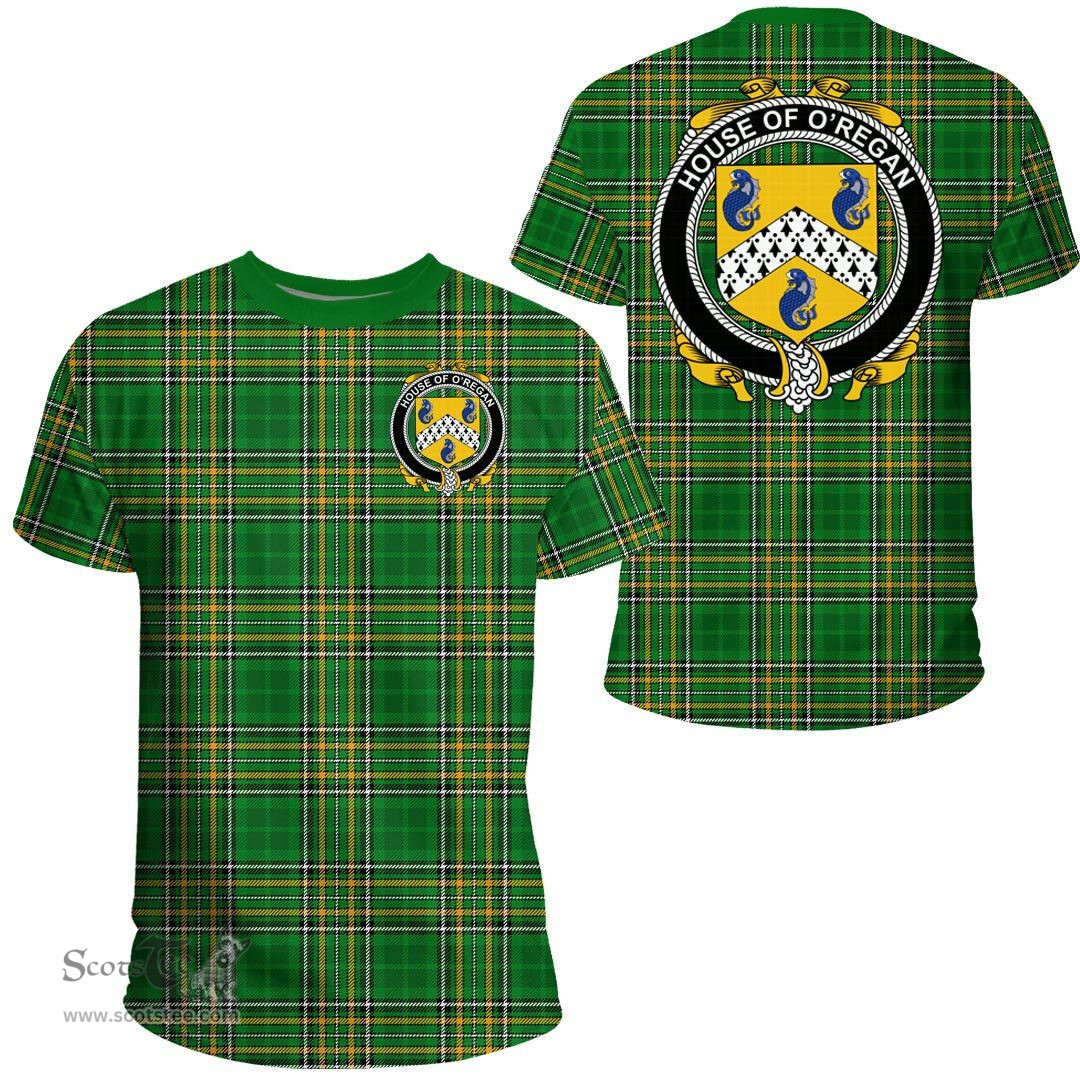 Irish House of O'REGAN Coat of Arms Family Crest Ireland T Shirt Irish National Tartan Irish County T Shirts