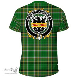 Irish House of O'RAFFERTY Coat of Arms Family Crest Ireland T Shirt Irish National Tartan Irish County T Shirts