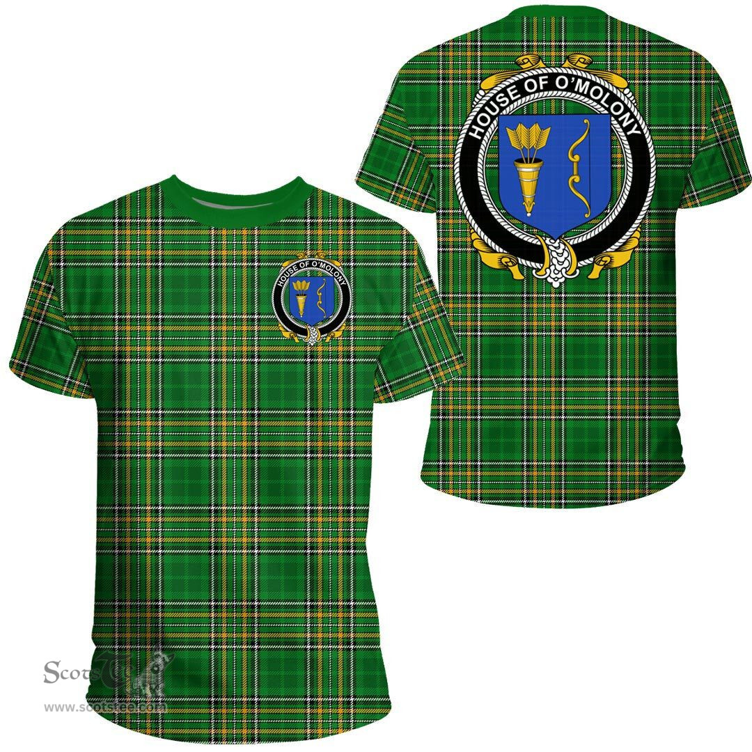 Irish House of O'MOLONY Coat of Arms Family Crest Ireland T Shirt Irish National Tartan Irish County T Shirts