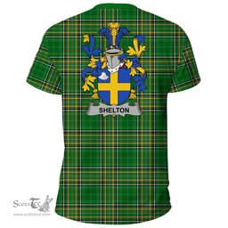 Irish Shelton Coat of Arms Family Crest Ireland T Shirt Irish National Tartan Irish County T Shirts