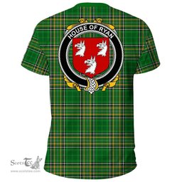 Irish House of RYAN (O?????????Mulrian) Coat of Arms Family Crest Ireland T Shirt Irish National Tartan Irish County T Shirts