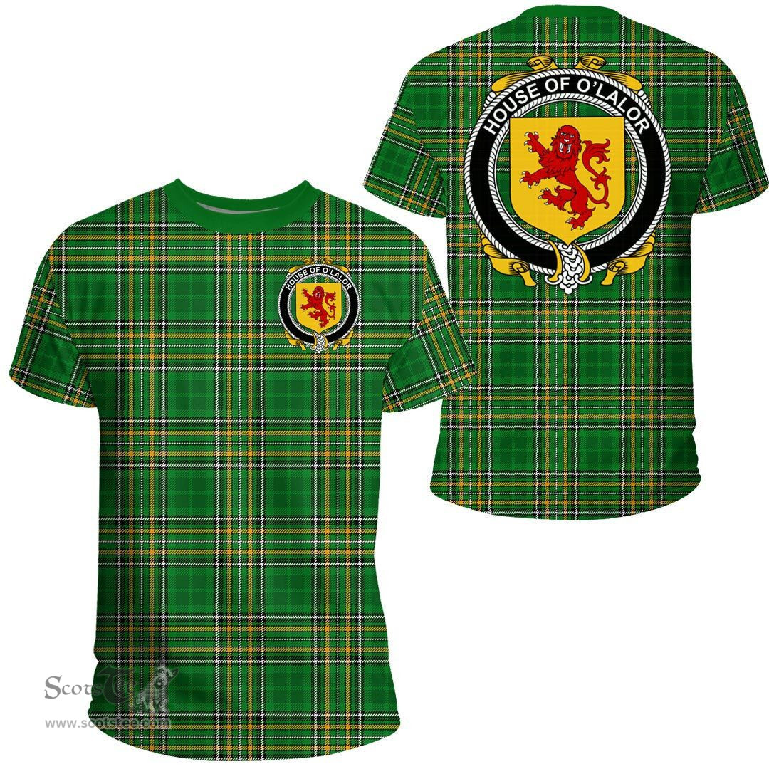 Irish House of O'LALOR Coat of Arms Family Crest Ireland T Shirt Irish National Tartan Irish County T Shirts