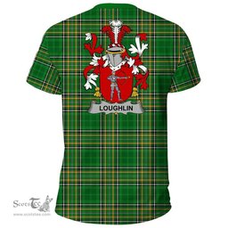 Irish Loughlin or O'Loughlin Coat of Arms Family Crest Ireland T Shirt Irish National Tartan Irish County T Shirts