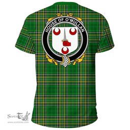 Irish House of O'MULLAN Coat of Arms Family Crest Ireland T Shirt Irish National Tartan Irish County T Shirts