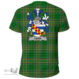 Irish Leigh or McLaeghis Coat of Arms Family Crest Ireland T Shirt Irish National Tartan Irish County T Shirts