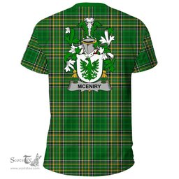 Irish McEniry or McEnery Coat of Arms Family Crest Ireland T Shirt Irish National Tartan Irish County T Shirts