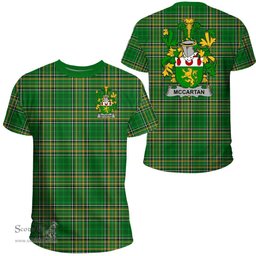 Irish McCartan Coat of Arms Family Crest Ireland T Shirt Irish National Tartan Irish County T Shirts