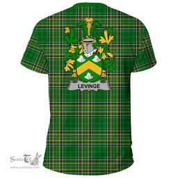 Irish Levinge or Levens Coat of Arms Family Crest Ireland T Shirt Irish National Tartan Irish County T Shirts