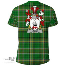 Irish Leary or O'Leary Coat of Arms Family Crest Ireland T Shirt Irish National Tartan Irish County T Shirts
