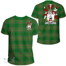 Irish Leary or O'Leary Coat of Arms Family Crest Ireland T Shirt Irish National Tartan Irish County T Shirts