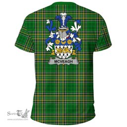 Irish McVeagh or McFingah Coat of Arms Family Crest Ireland T Shirt Irish National Tartan Irish County T Shirts