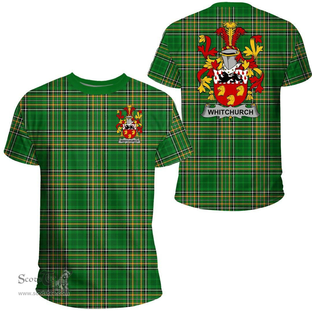 Irish Whitchurch Coat of Arms Family Crest Ireland T Shirt Irish National Tartan Irish County T Shirts