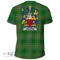 Irish Walron Coat of Arms Family Crest Ireland T Shirt Irish National Tartan Irish County T Shirts
