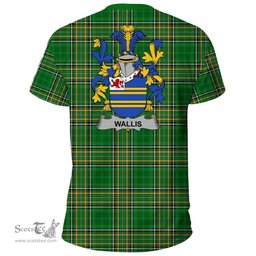 Irish Wallis Coat of Arms Family Crest Ireland T Shirt Irish National Tartan Irish County T Shirts