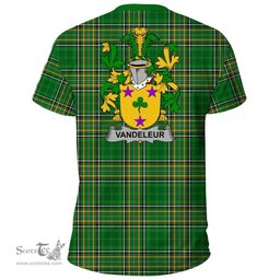 Irish Vandeleur Coat of Arms Family Crest Ireland T Shirt Irish National Tartan Irish County T Shirts