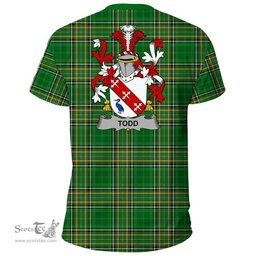 Irish Todd or Tod Coat of Arms Family Crest Ireland T Shirt Irish National Tartan Irish County T Shirts