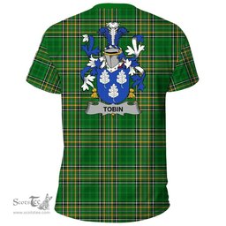Irish Tobin Coat of Arms Family Crest Ireland T Shirt Irish National Tartan Irish County T Shirts